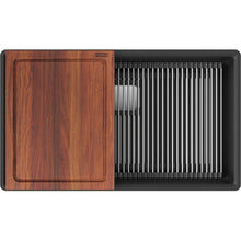 Charger l'image dans la galerie, Évier de cuisine sous plan noir mat avec accessoire