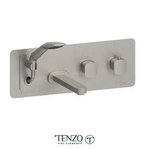 Robinet de bain mural avec boyau rétractable DELANO