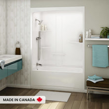 Charger l&#39;image dans la galerie, Démonstrateur: Baignoire-douche monobloc en acrylique blanc Allia TSR-6032 avec drain à gauche