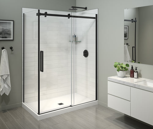 Halo Pro Porte de douche coulissante 56 ½-59 x 78 ¾ po, 8mm pour Installation en alcôve avec verre clair